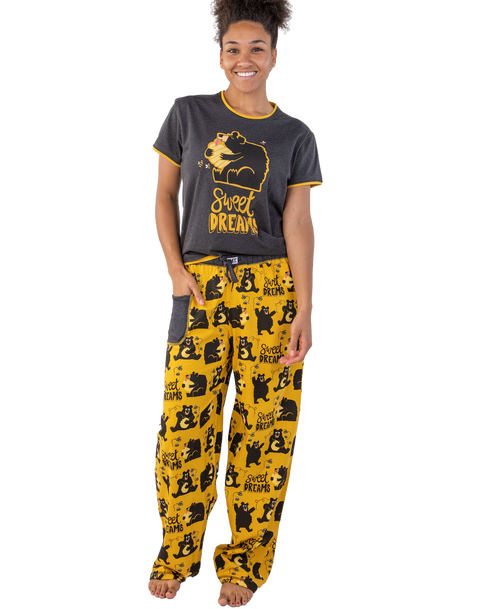  Sweet Dreams Women's Regular Fit Bear PJ Set 