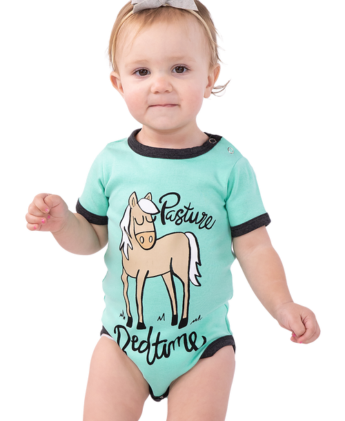  Pasture Bedtime Mint Horse Infant Creeper Onesie 