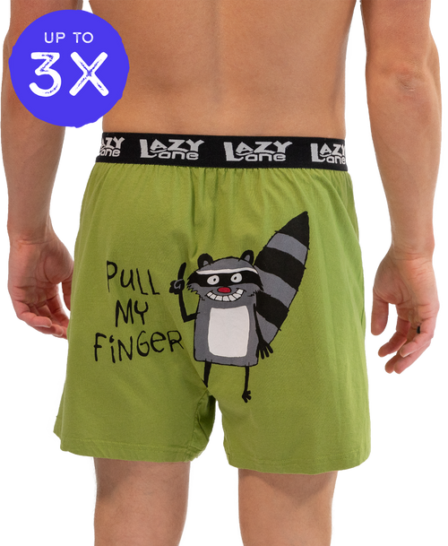 Pull My Finger Men's Funny Raccoon Boxer Pull My Finger Men's Funny Raccoon Boxer
