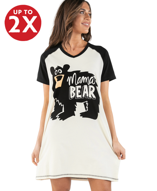  Mama Bear Women's V-Neck Nightshirt 