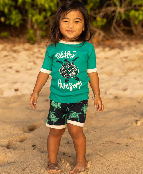 Turtley Awesome Kid's Turtle PJ Short Set Turtley Awesome Kid's Turtle PJ Short Set