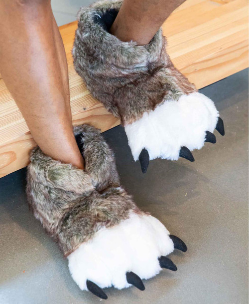 Wolf Kid and Adult Paw Slipper Wolf Kid and Adult Paw Slipper