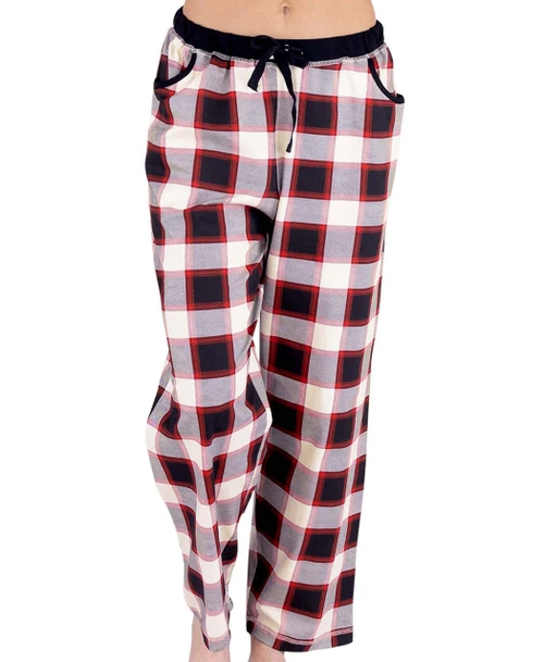  Black Plaid Women's Regular Fit PJ Pant 
