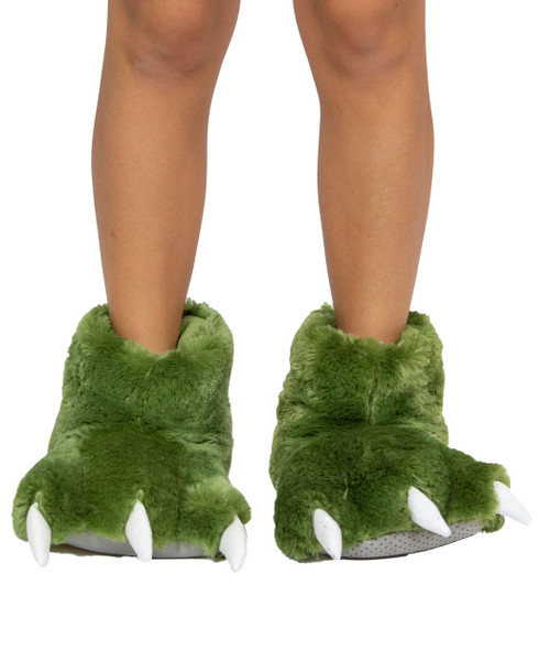  Green Dino Kids and Adult Paw Slipper 