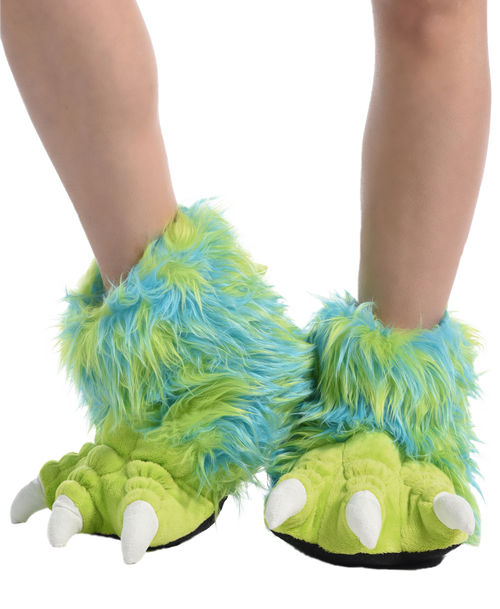  Green Monster Kid and Adult Paw Slipper 