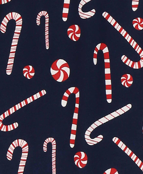 Christmas Candy Cane Print Knotted Pajama Set