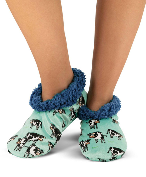  Moody in the Morning Blue Fuzzy Feet Slipper 