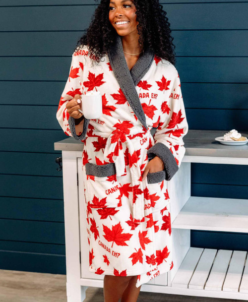 RED WINTER COLLECTION WARM FLEECE NIGHT ROBE -ANKIBR001RD – www.soosi.co.in
