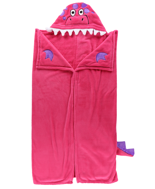 Pink Dinosaur Kid's Hooded Blanket