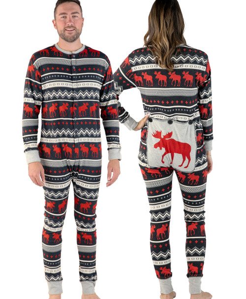  Cabin Moose Adult Onesie Flapjack 