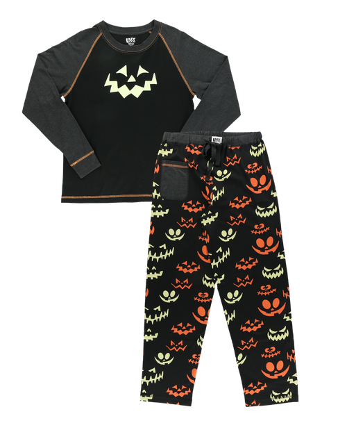  Spooky Faces Women's Regular Fit Long Sleeve PJ Set 