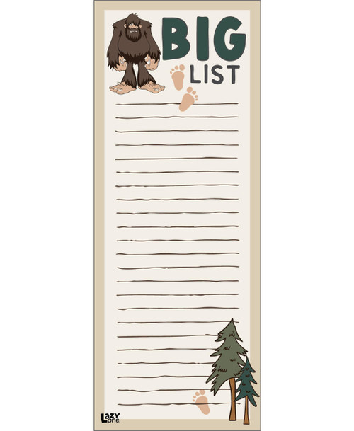  Big List Bigfoot Notepad 