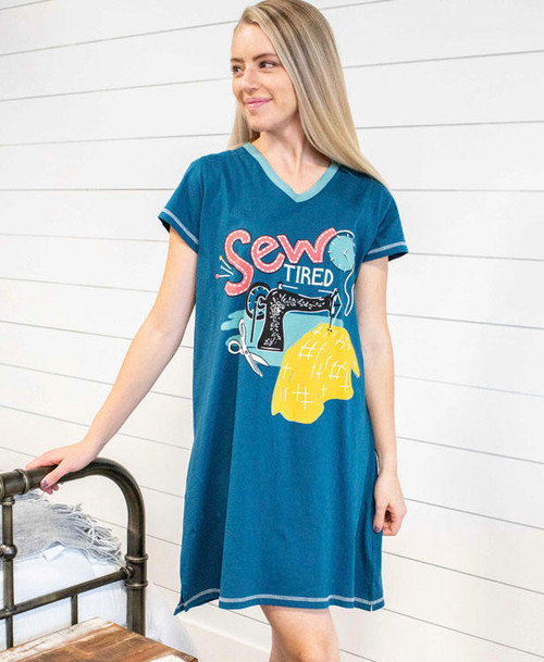  Sew Tired Women's V-Neck Nightshirt 
