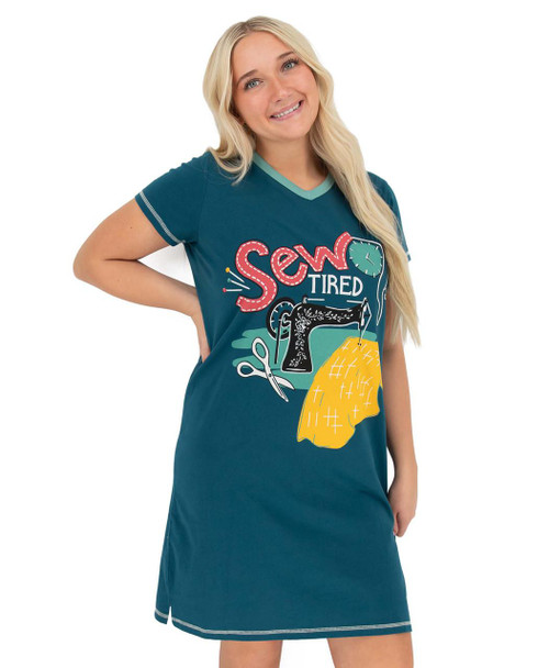  Sew Tired Women's V-Neck Nightshirt 