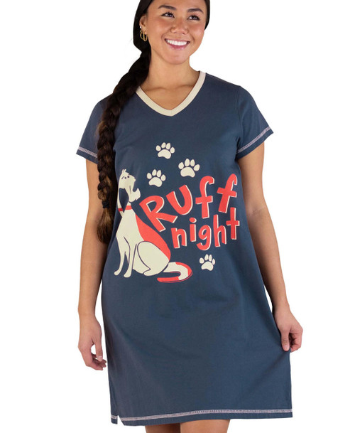  Ruff Night Women's V-Neck Nightshirt 