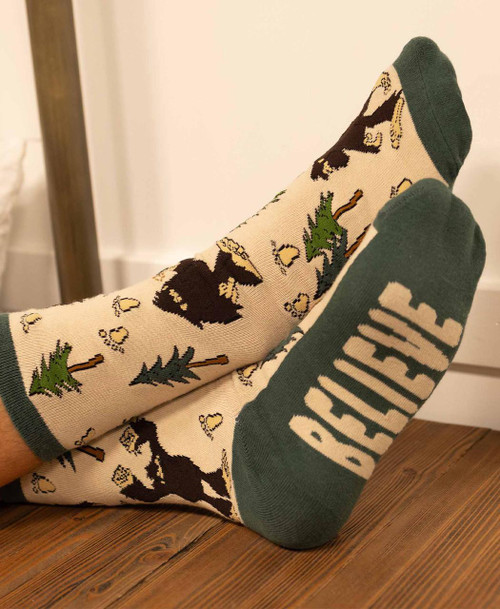  Believe Bigfoot Crew Sock 