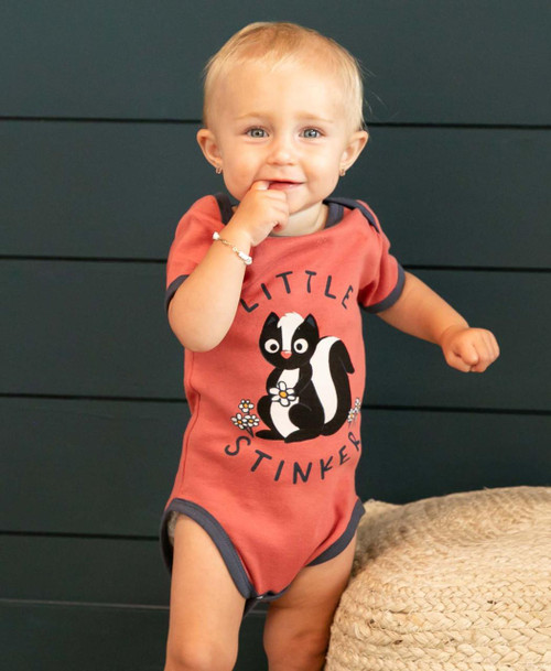 Little Stinker Infant Pink Skunk Onesie Creeper Little Stinker Infant Pink Skunk Onesie Creeper