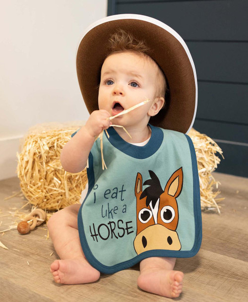 Eat Like a Horse Blue Infant Bib Eat Like a Horse Blue Infant Bib