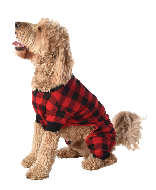  Bear Cheeks Plaid Dog Onesie Flapjack 