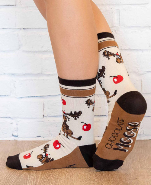  Chocolate Moose White Crew Sock 