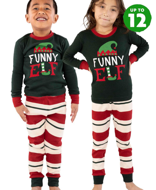  Funny Elf Kid's Long Sleeve PJ's 