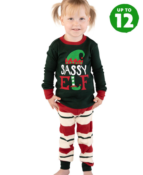  Sassy Elf Kid's Long Sleeve PJ's 