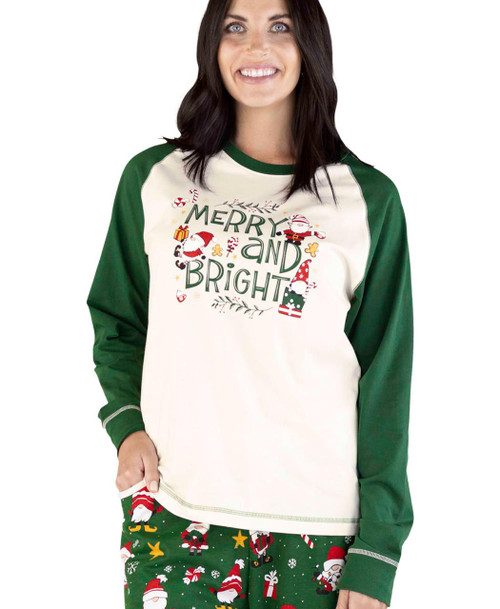  Christmas Gnome Women's Regular Fit Long Sleeve PJ Tee 