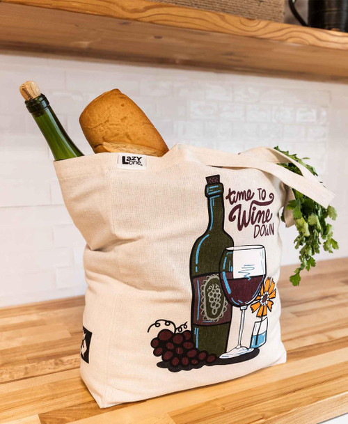 Wine Down Reusable Tote Bag Wine Down Reusable Tote Bag