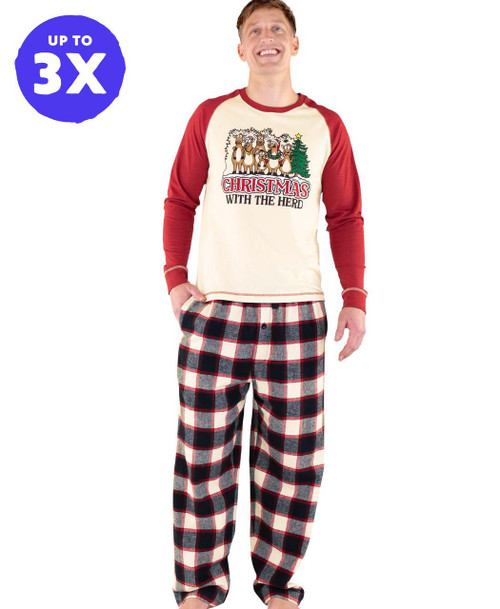  Christmas With the Herd Men's Long Sleeve PJ Set 