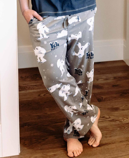  Yeti For Bed Men's Grey PJ Pants 