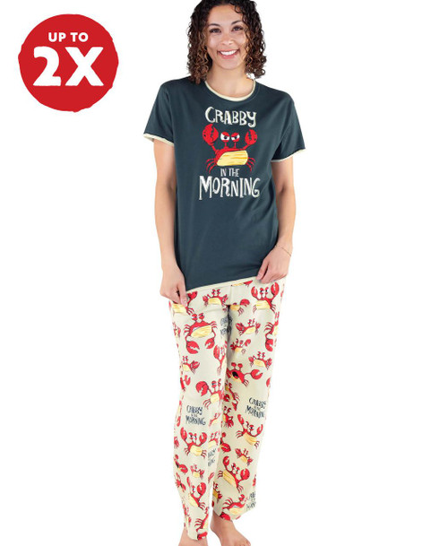  Crabby in The Morning Blue Women's Regular Fit PJ Set 