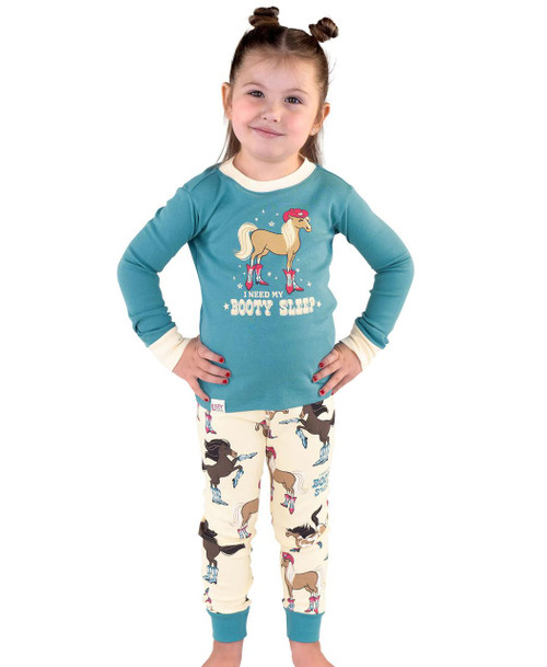 Booty Sleep Blue Kid's Horse Long Sleeve Blue PJ's 
