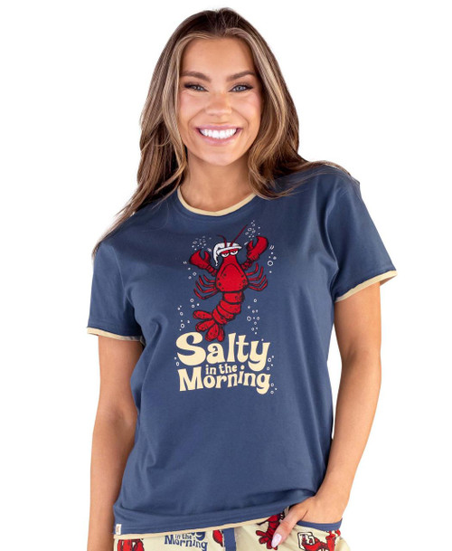  Salty In the Morning Lobster Women's Regular Fit PJ Tee 