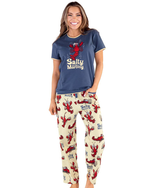  Salty in the Morning Lobster Women's Regular Fit PJ Set 
