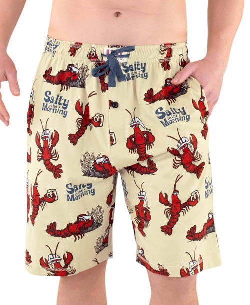  Salty in the Morning Lobster Men's Pajama Shorts 