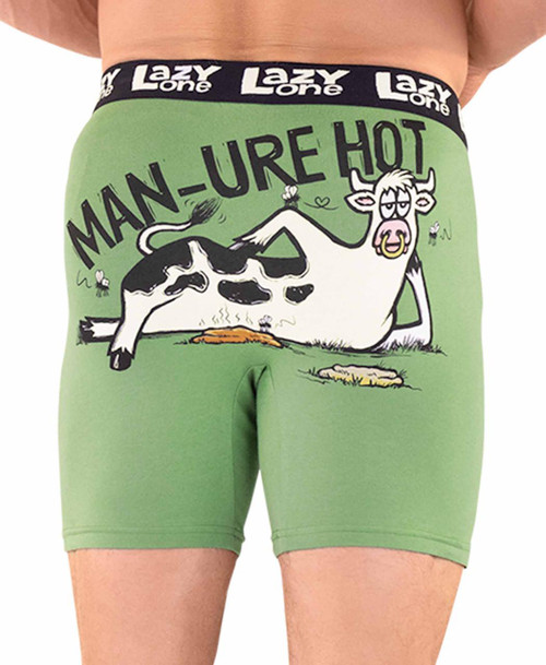  Man-ure Hot Green Men's Cow Boxer Briefs 