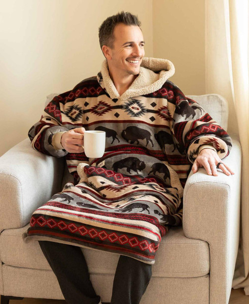  Buffalo Fair Isle Blanket Hoodie 