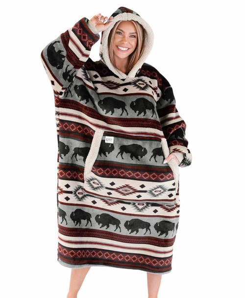  Buffalo Fair Isle Blanket Hoodie 