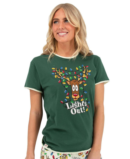  Lights Out Green Women's Regular Fit PJ Tee 