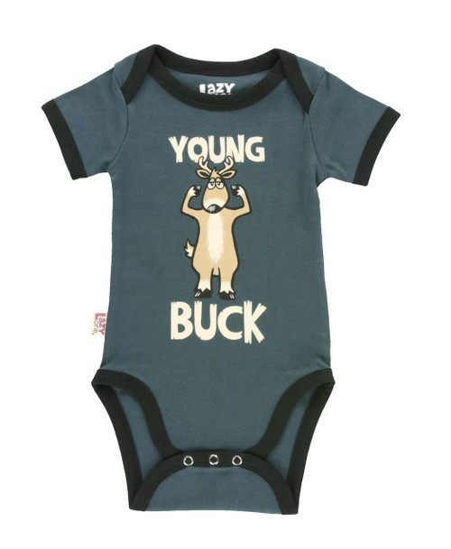  Young Buck Deer Dark Blue Infant Creeper Onesie 
