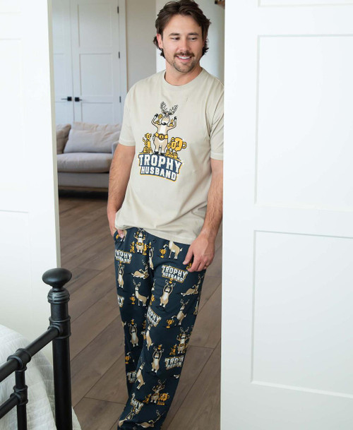  Trophy Husband Dark Blue Men's Buck PJ Set 