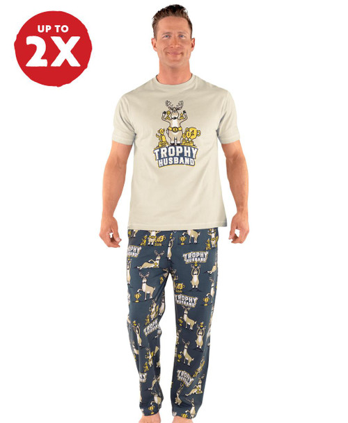  Trophy Husband Dark Blue Men's Buck PJ Set 