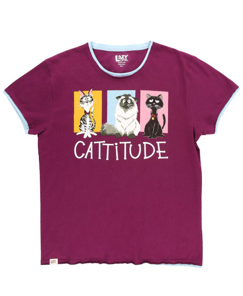  Cattitude Women's Regular Fit PJ Tee 
