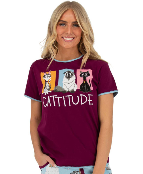  Cattitude Women's Regular Fit PJ Tee 
