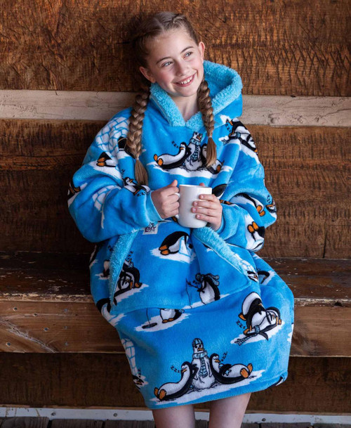 Out Cold Penguin Blanket Hoodie