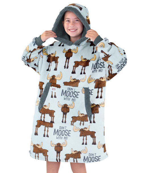  Don't Moose With Me Kid Blanket Hoodie 