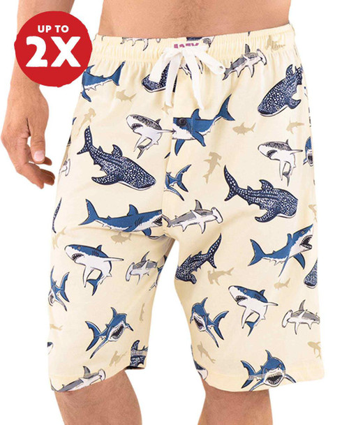 Sharks Men's Pajama Shorts   Sharks Men's Pajama Shorts