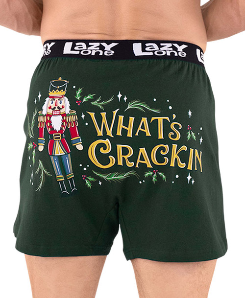  What's Crackin Men's Funny Christmas Boxer 