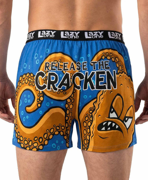  Release The Cracken Men's Octopus Blue Funny Boxer 