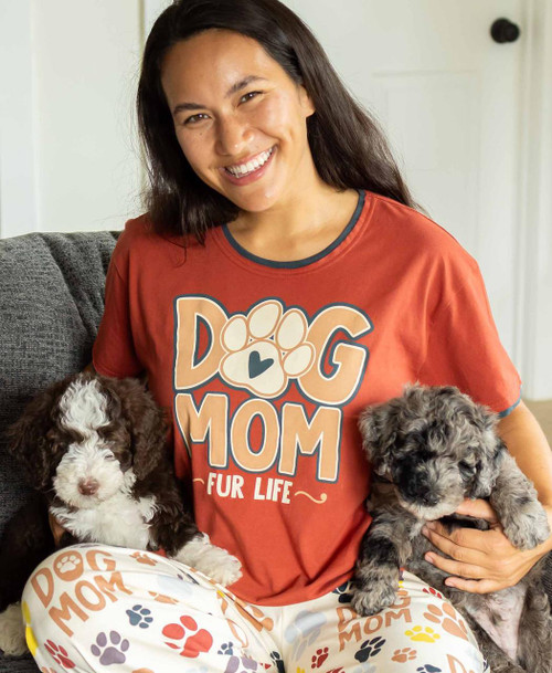  Dog Mom Fur Life Women's Regular Fit PJ Tee 